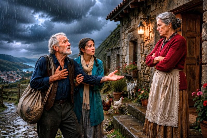 “Só lhe peço abrigo para minha filha… eu durmo debaixo da chuva”, suplicou o viúvo à dona da fazenda.