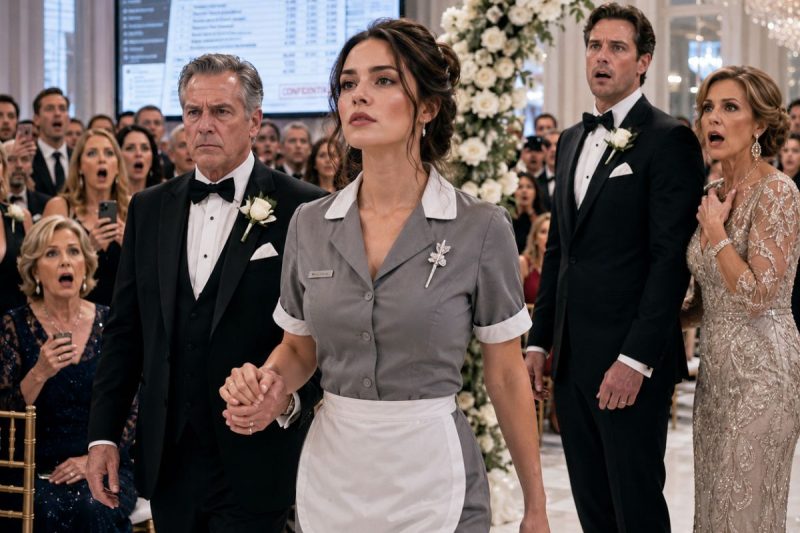 Minha sogra escondeu meu vestido de noiva e deixou um uniforme de camareira junto com um bilhete: “Aprenda qual é o seu lugar”. Caminhei até o altar diante de 200 convidados sem derramar uma única lágrima… e então expus a verdade que destruiu o plano dela.