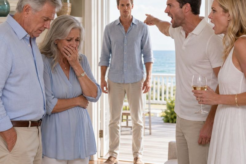 Comprei uma casa de frente para o mar para meus pais… mas minha irmã chegou com a família, prendeu os dois no medo e o marido dela gritou: “Esta casa agora é minha. Caia fora!”. Então eu abri a porta.