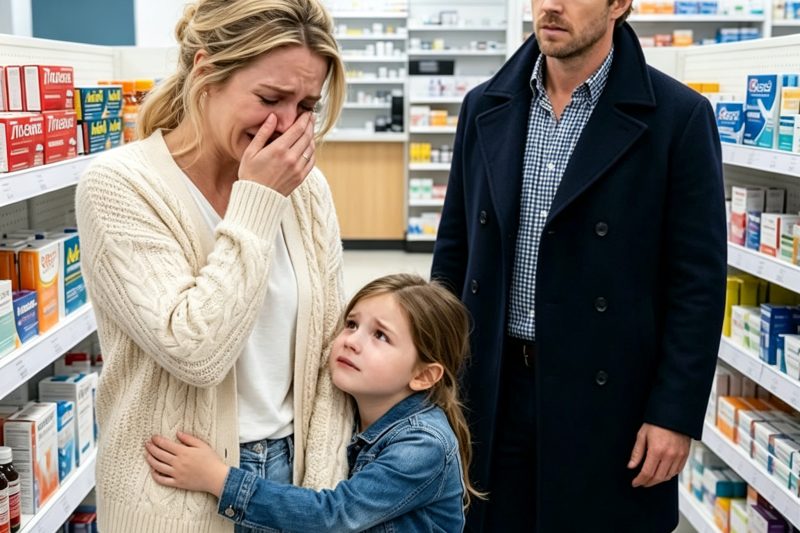 O multimilionário viu sua ex-esposa chorando dentro de uma farmácia CVS; então uma menina murmurou: “Mamãe, não chore, eu posso deixar de ficar doente”.