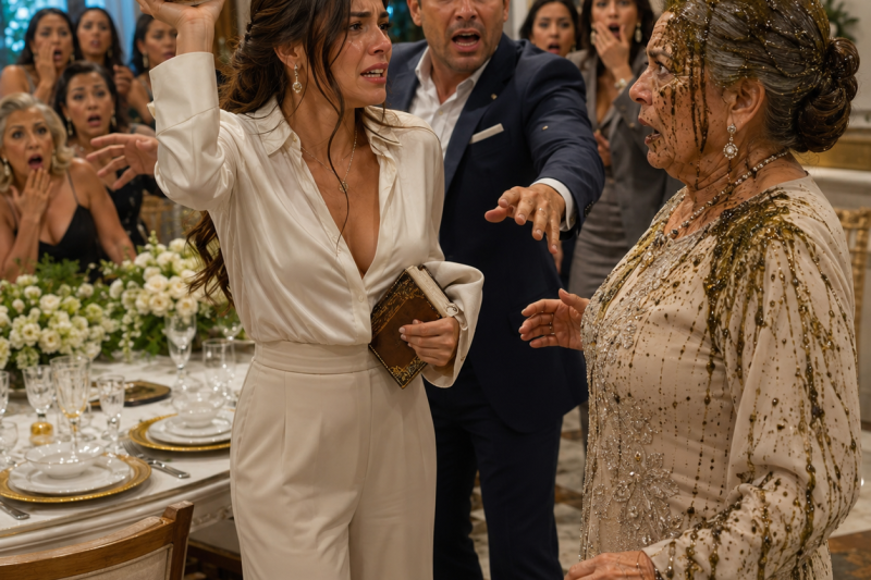 Na festa de 70 anos da sogra, a nora virou uma tigela de caldo bem na cabeça dela diante de toda a família… todos a chamaram de louca, até o momento em que a sogra viu o que ela escondia dentro da manga e ficou pálida como alguém prestes a ser arrastada para o inferno.