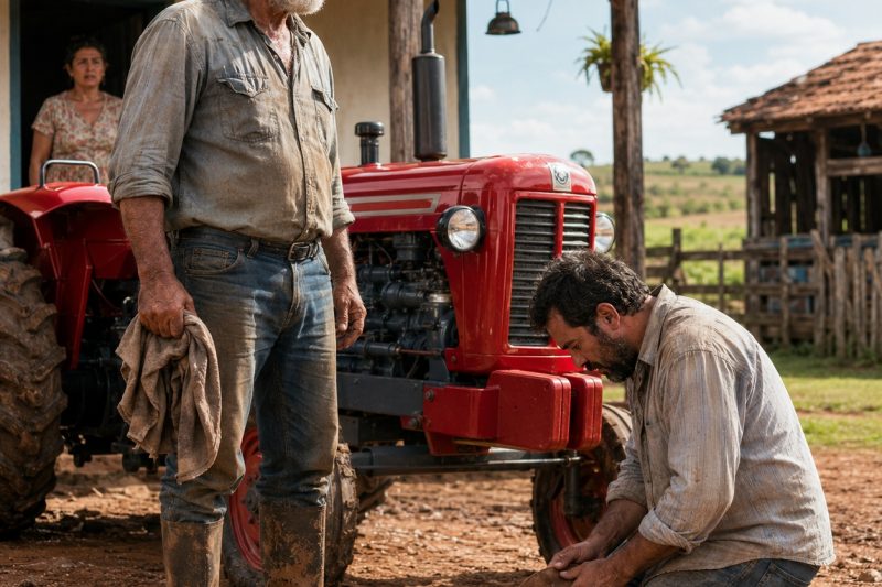 Depois de 43 anos servindo à fazenda, ele recebeu apenas um trator velho como pagamento… mas o patrão jamais imaginou que aquela “sucata” destruiria seu orgulho.