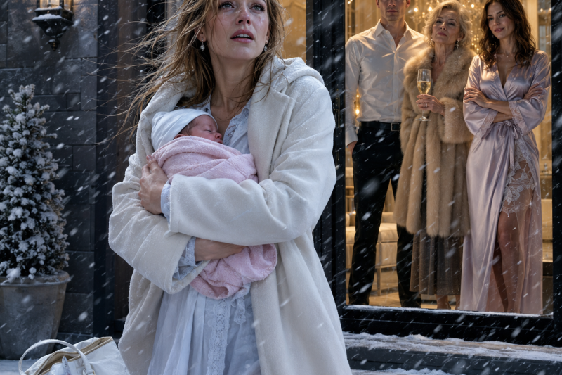 Meu marido e minha sogra me expulsaram com minha bebê de 3 dias na neve por causa da amante dele… mas eles não sabiam que eu tinha acabado de herdar uma fortuna de 2,3 bilhões de dólares