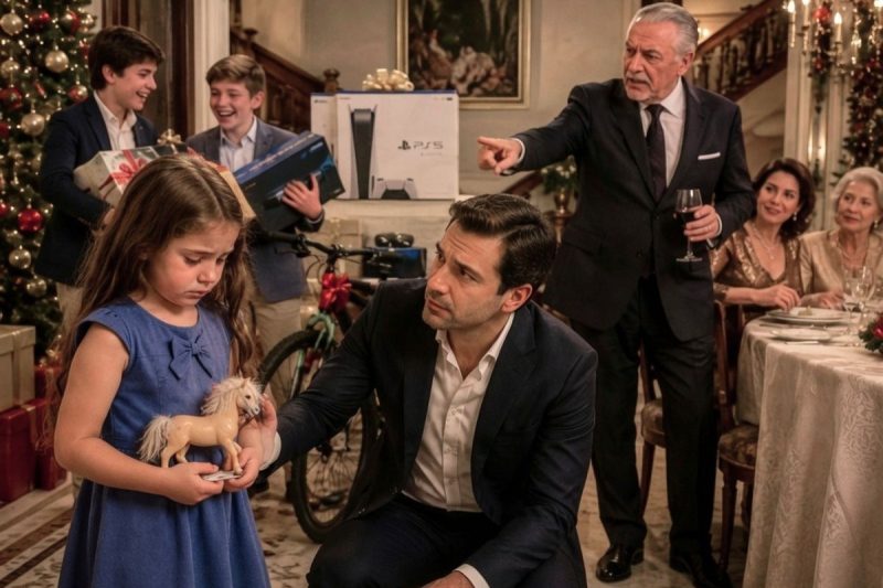 Enquanto os primos recebiam presentes caros, a menina ganhou apenas um cavalo quebrado e ouviu o avô dizer: “Para ela, isso já basta”… então o pai dela tomou uma decisão que derrubou a família inteira.