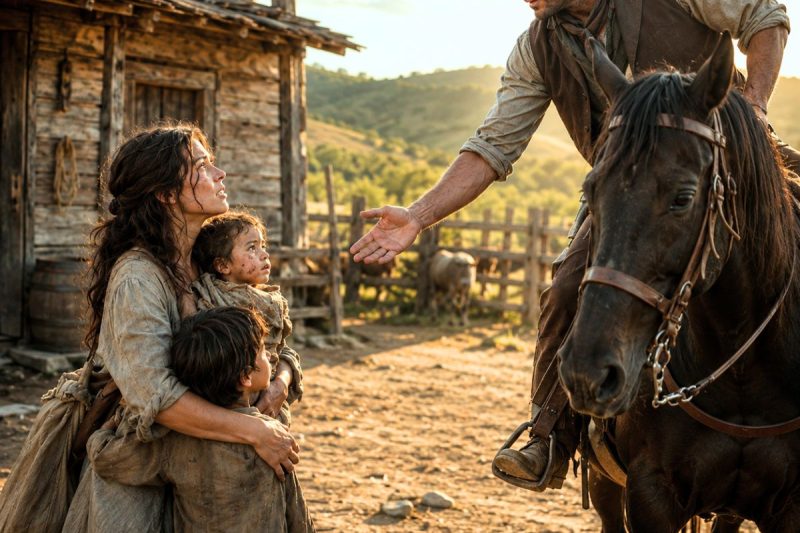 Ela Foi Expulsa com os Filhos e Comia Restos no Lixo… Até um Fazendeiro Parar o Cavalo e Dizer Isso