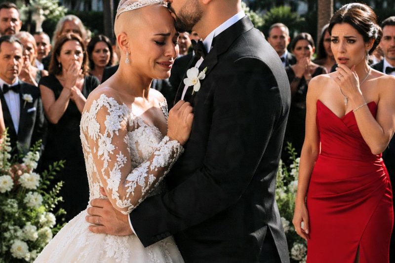 Todos esperavam ver uma noiva perfeita, mas eu apareci no altar careca, chorando e com uma tiara de diamantes na cabeça. Minha mãe tentou esconder o rosto, minha irmã sorriu achando que tinha vencido… até Rafael pegar o microfone, mandar ligar os telões e revelar quem jogou minha peruca no lixo minutos antes da cerimônia.