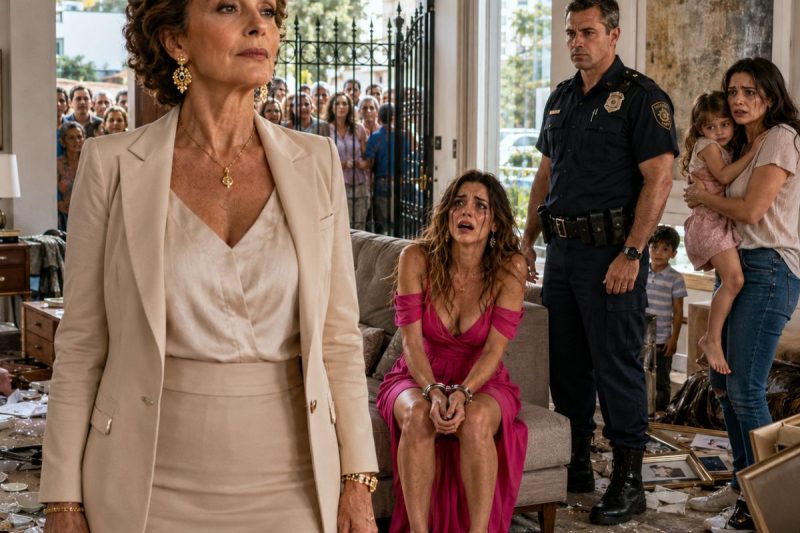 Quando minha nora destruiu a casa errada para me humilhar, ela ligou rindo… mas ficou sem voz ao ver o policial colocar as algemas nela.