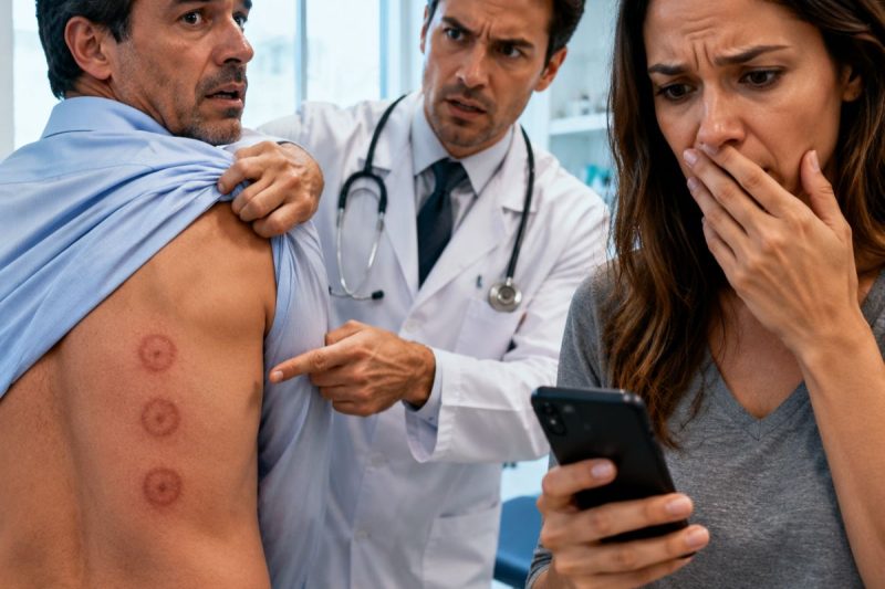 Quando o Médico Levantou a Camisa do Meu Marido, Vi Círculos Vermelhos nas Costas Dele… e a Frase Seguinte Me Fez Tremer: “Não Volte Para Casa”